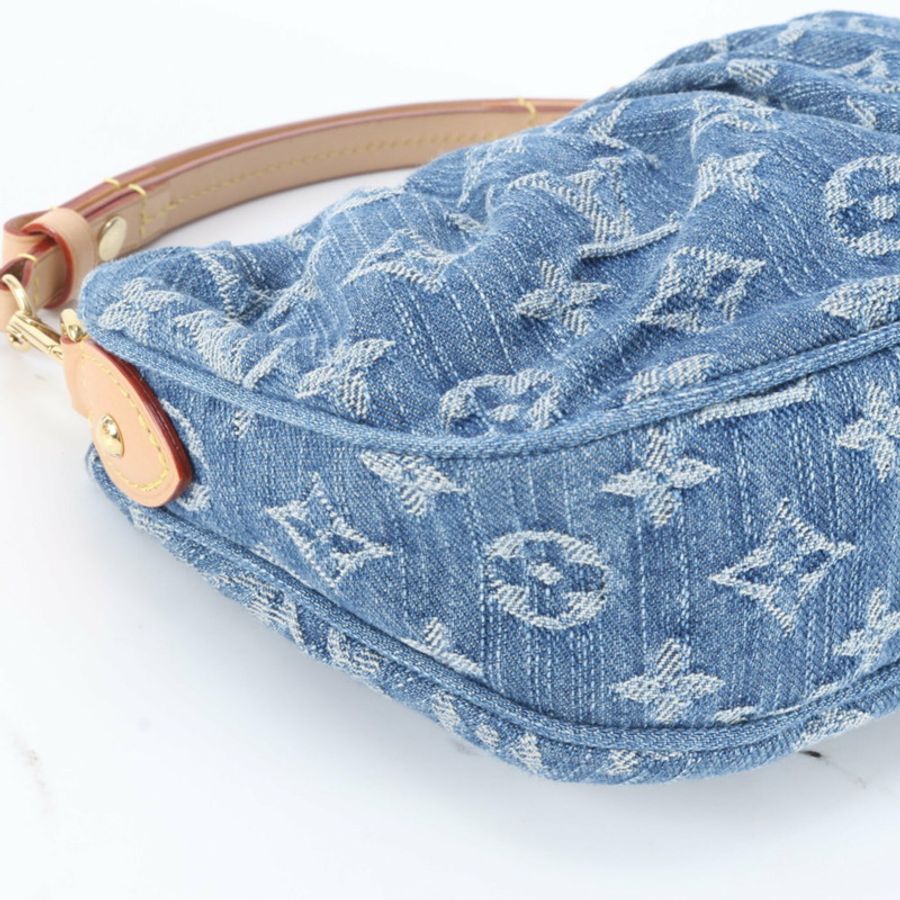 全新，路易威登 Monogram Denim Pochette Ballet M13571 女士雙肩包/手提包。-6