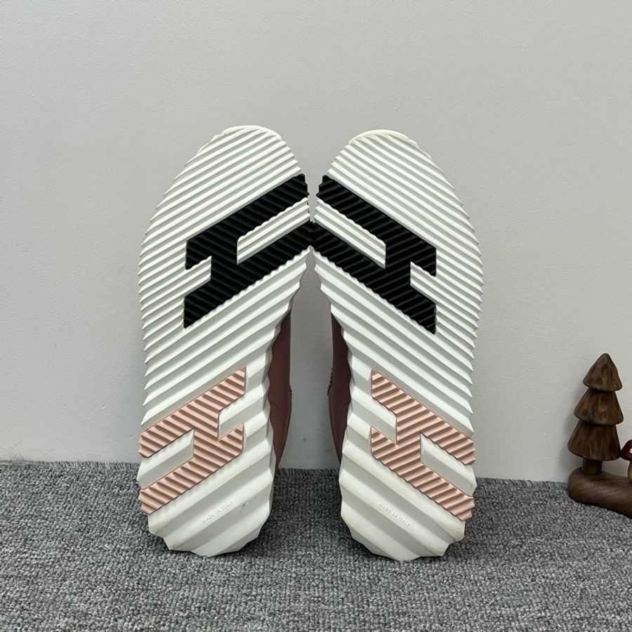 HERMES爱马仕 Bouncing 绒面山羊皮 低帮运动鞋 女款 粉色38.5码-4