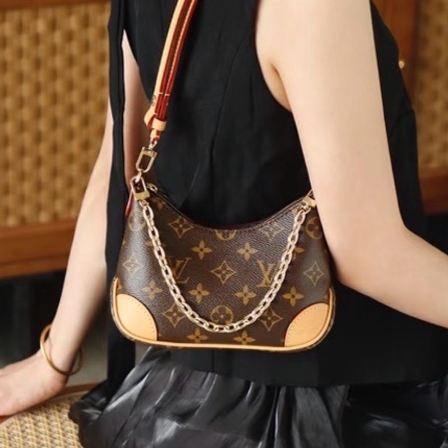 👜LV路易威登｜Boulogne nano老花黃牛角包｜99新芯片款-0