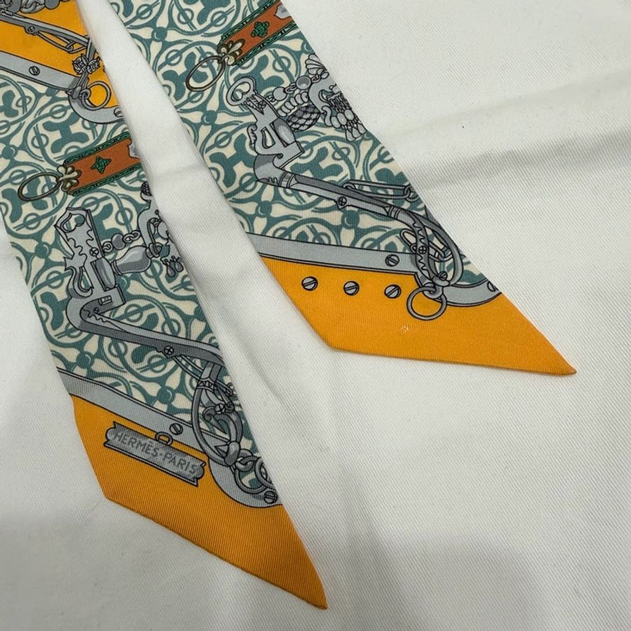Hermes 愛馬仕 維希格 馬銜 鏈條 Twilly  絲巾-4