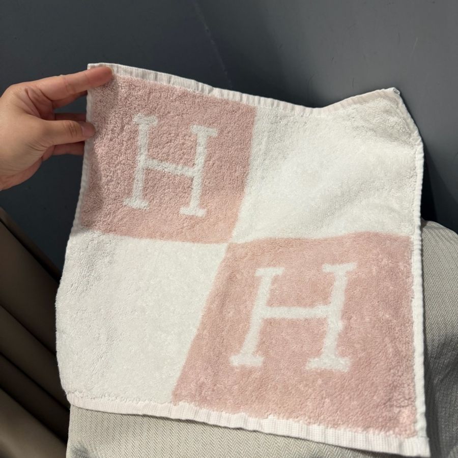 Hermes 愛馬仕 Avalon 毛巾 丁香粉 小浴巾-9