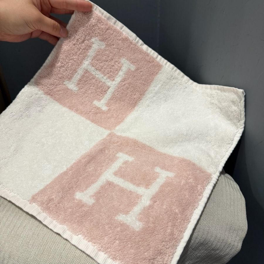 Hermes 愛馬仕 Avalon 毛巾 丁香粉 小浴巾-10