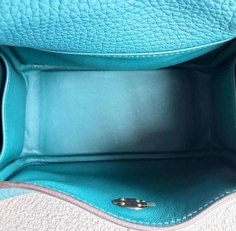 🌈Hermes💚Mini Lindy一代💚W0博斯普魯斯綠銀扣💚99新🌟TC皮🌟有盒💚minilindy🌟minilindy一代🌟愛馬仕🌟-2