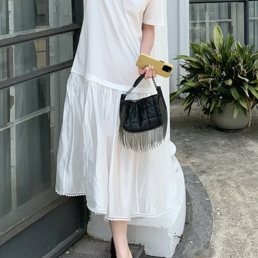 CHANEL香奈兒Vintage黑銀流蘇冰格HoBo包💈🪩-27