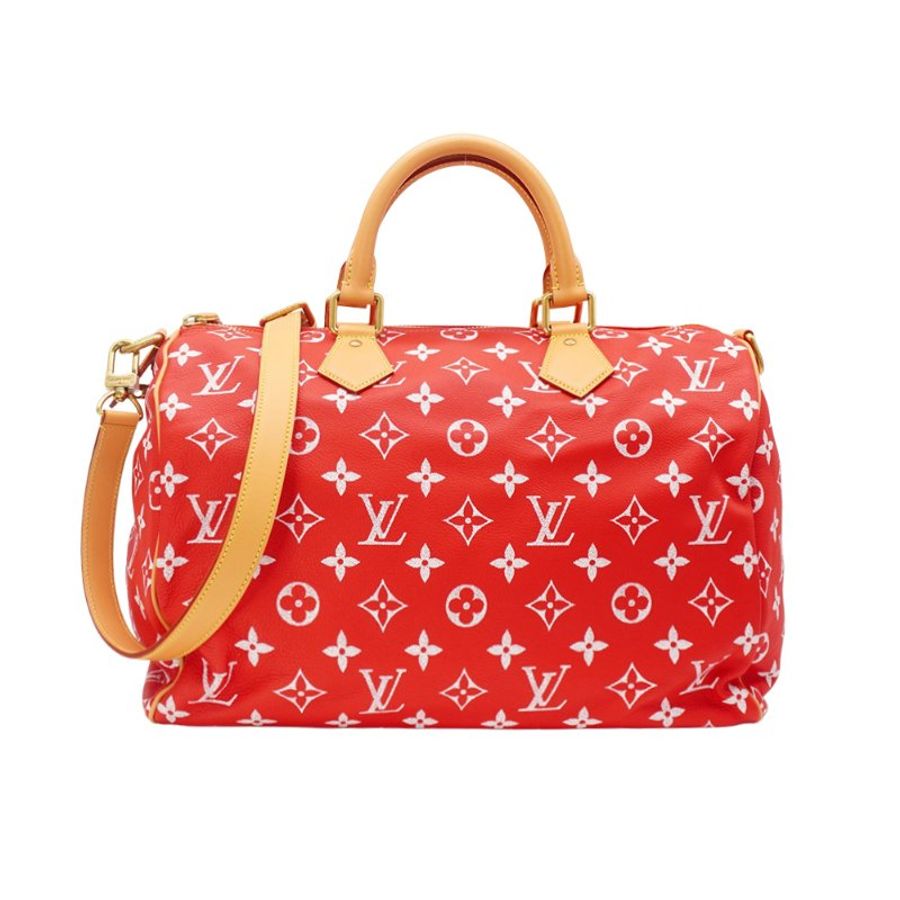 Louis Vuitton 展示品 Speedy P9 40 牛皮手提斜背二用包(M24420-紅)-0