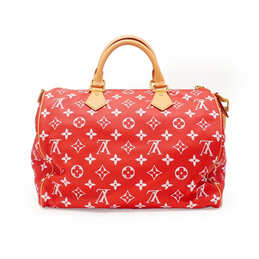 Louis Vuitton 展示品 Speedy P9 40 牛皮手提斜背二用包(M24420-紅)-2