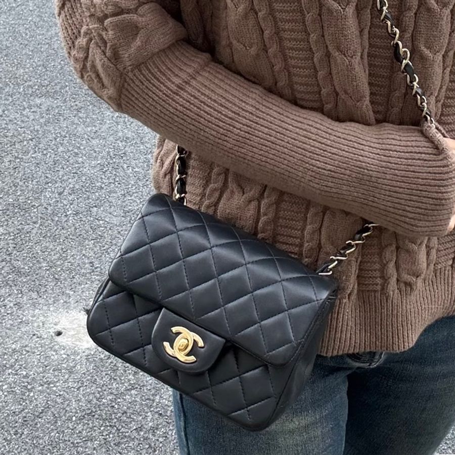 CHANEL香奈兒黑金方胖子芯片款全配📍購證-2