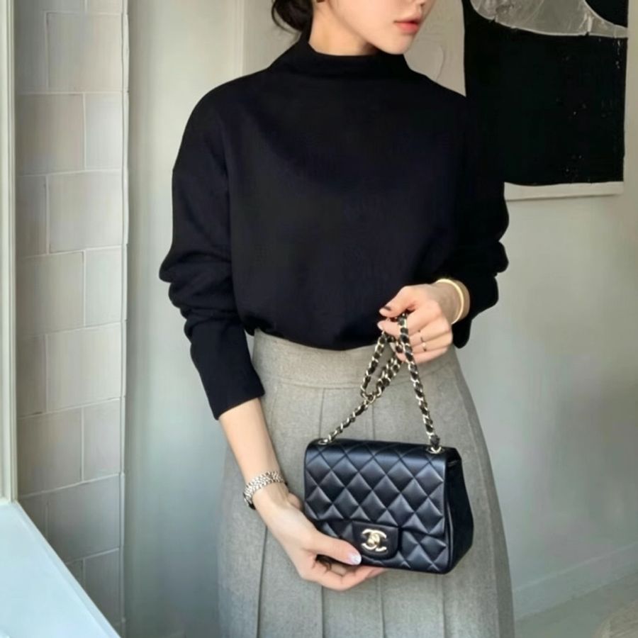CHANEL香奈兒黑金方胖子芯片款全配📍購證-3