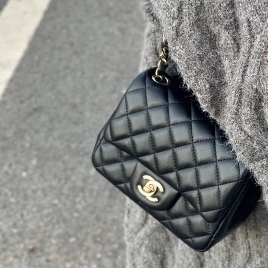 CHANEL香奈兒黑金方胖子芯片款全配📍購證-24