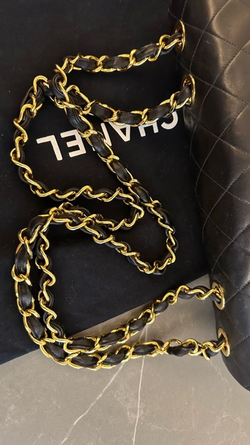 Chanel  黑金 max 33 古董包 背嫂袋-13