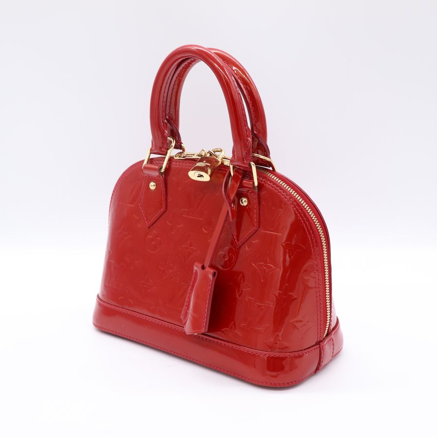 LV 紅色 原花漆皮 Alma BB 兩用包【Louis Vuitton 路易威登】-3