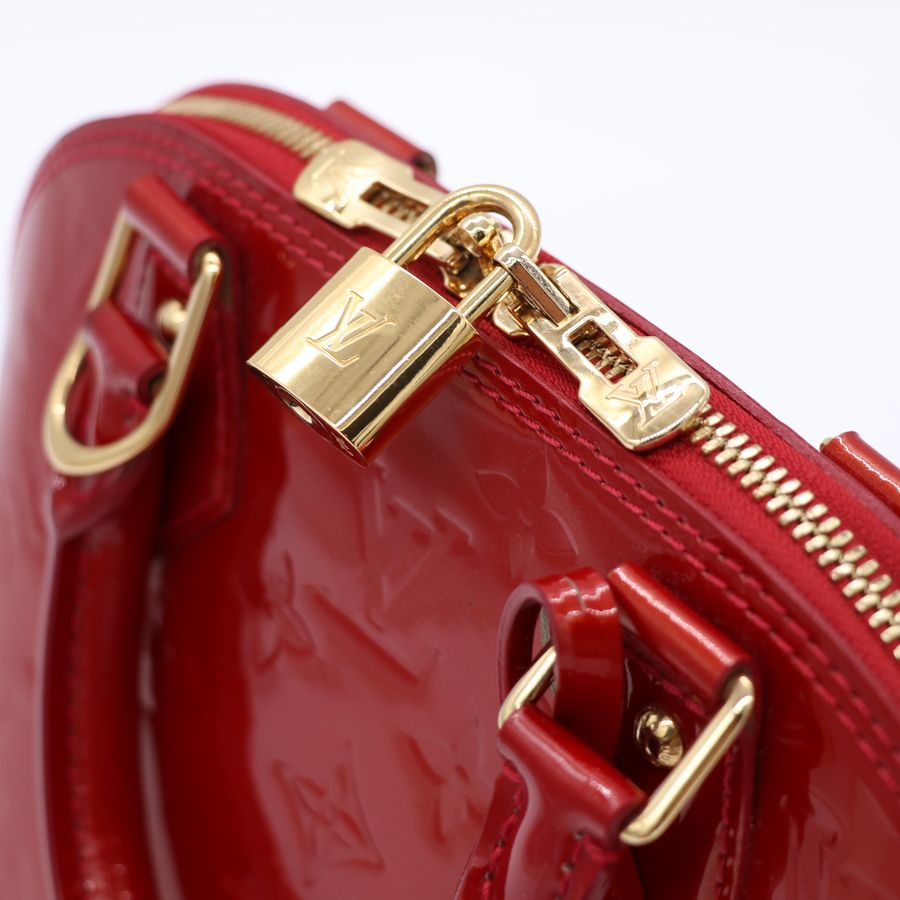 LV 紅色 原花漆皮 Alma BB 兩用包【Louis Vuitton 路易威登】-7