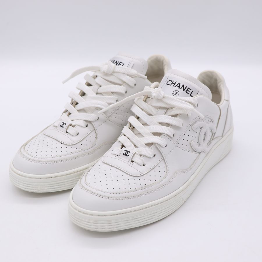 Chanel 香奈兒  小白鞋 CC LOGO EU39-2