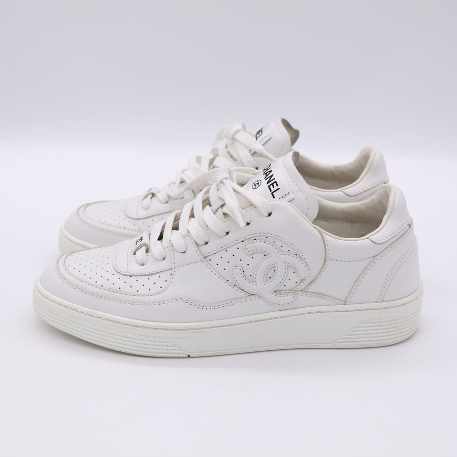 Chanel 香奈兒  小白鞋 CC LOGO EU39-3