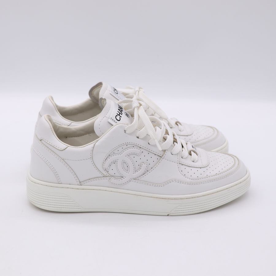 Chanel 香奈兒  小白鞋 CC LOGO EU39-7