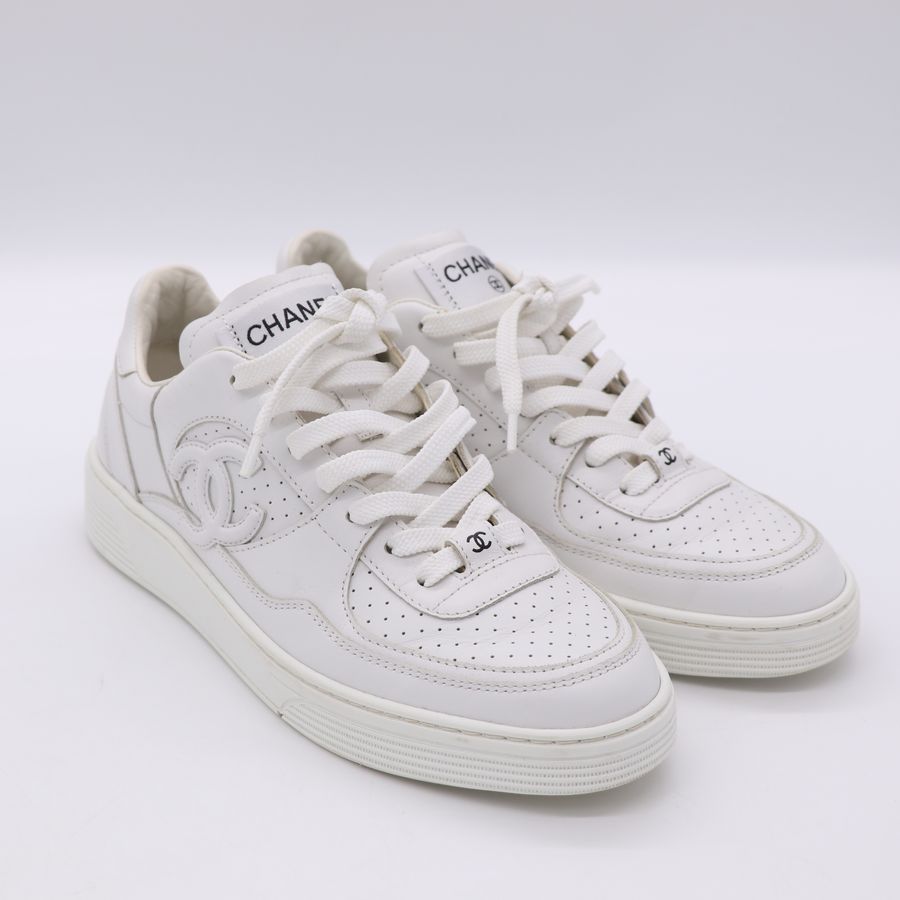 Chanel 香奈兒  小白鞋 CC LOGO EU39-8