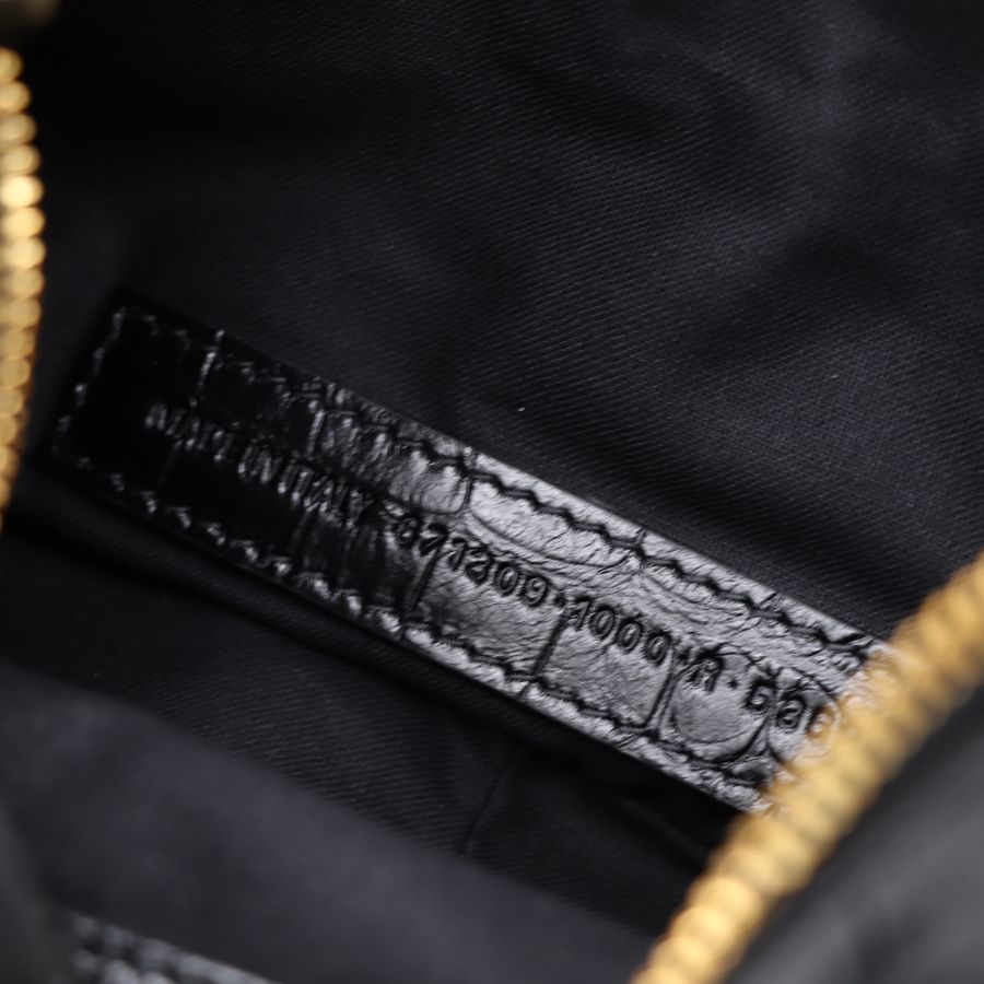 Balenciaga 巴黎世家 黑色 鱷魚壓紋 牛皮 肩背包-12