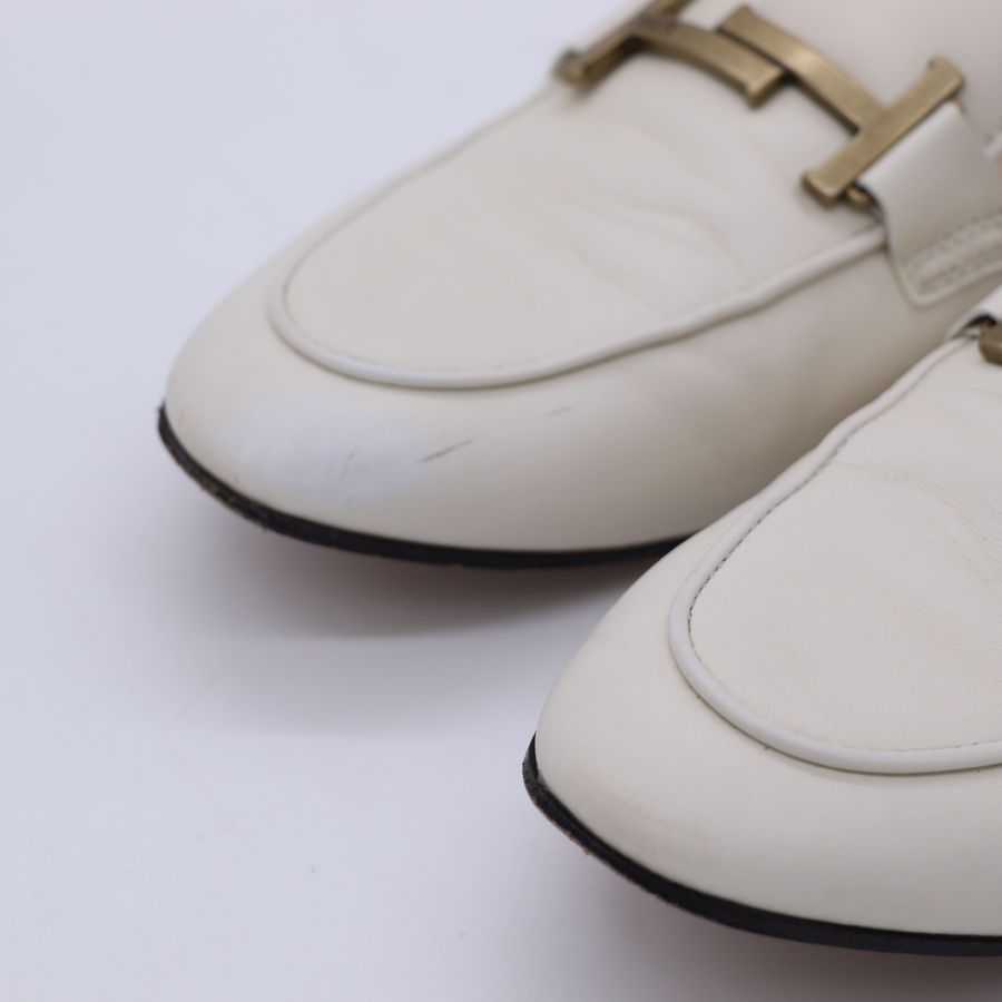 Tod's CASSETTA 白色牛皮 鬆緊帶 休閒 平底鞋 EU39-10