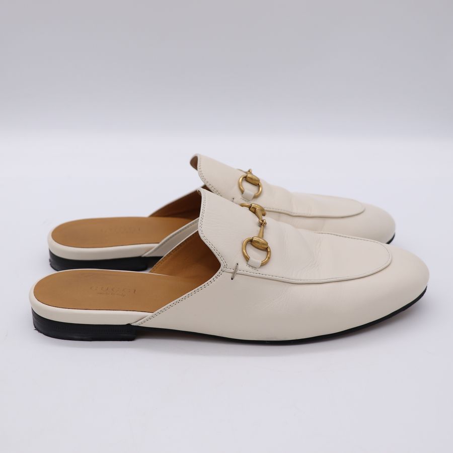 Gucci  馬銜扣 白色 牛皮 平底 穆勒鞋 EU 39 1/2-5
