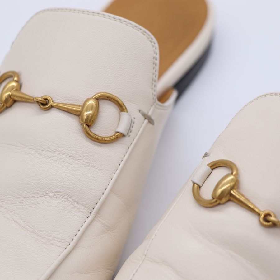 Gucci  馬銜扣 白色 牛皮 平底 穆勒鞋 EU 39 1/2-7