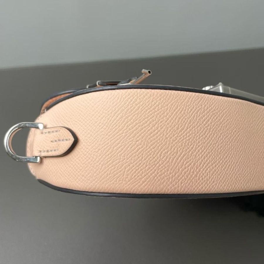Moynat Flori tour小馬鞍腋下包 花瓣粉馬鞍包 20*5.7*12cm 9新 配件肩帶 鑰匙 塵袋-3