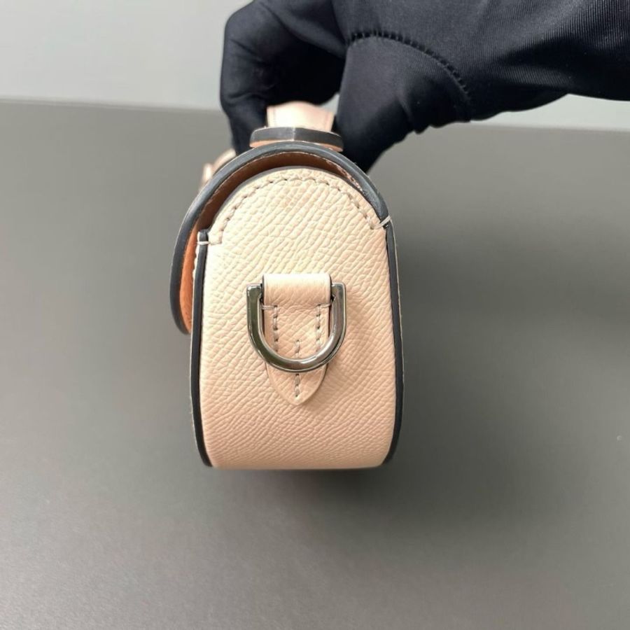 Moynat Flori tour小馬鞍腋下包 花瓣粉馬鞍包 20*5.7*12cm 9新 配件肩帶 鑰匙 塵袋-6