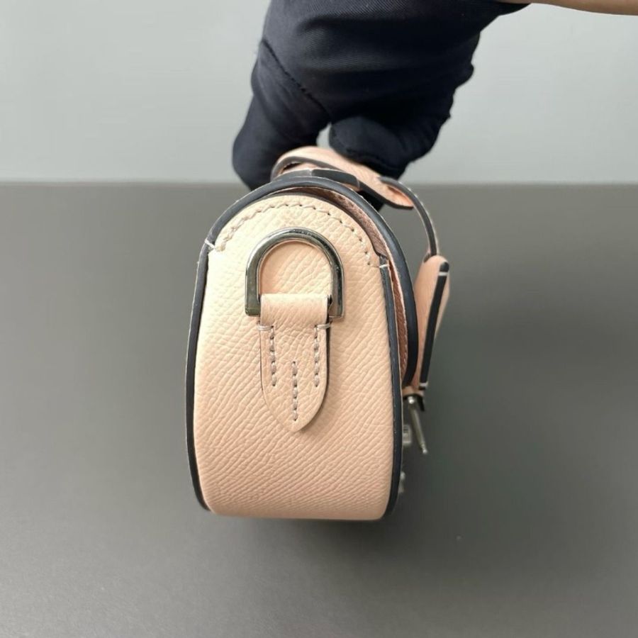 Moynat Flori tour小馬鞍腋下包 花瓣粉馬鞍包 20*5.7*12cm 9新 配件肩帶 鑰匙 塵袋-7