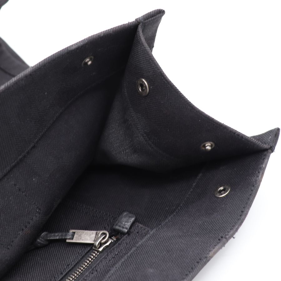 YSL  黑色帆布 迷彩 拼皮 手提包 購物包 托特包【Saint Laurent 聖羅蘭】-7