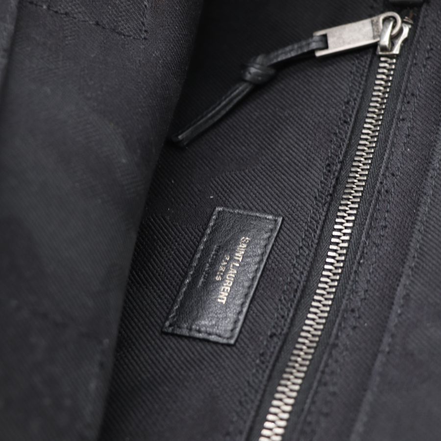 YSL  黑色帆布 迷彩 拼皮 手提包 購物包 托特包【Saint Laurent 聖羅蘭】-8