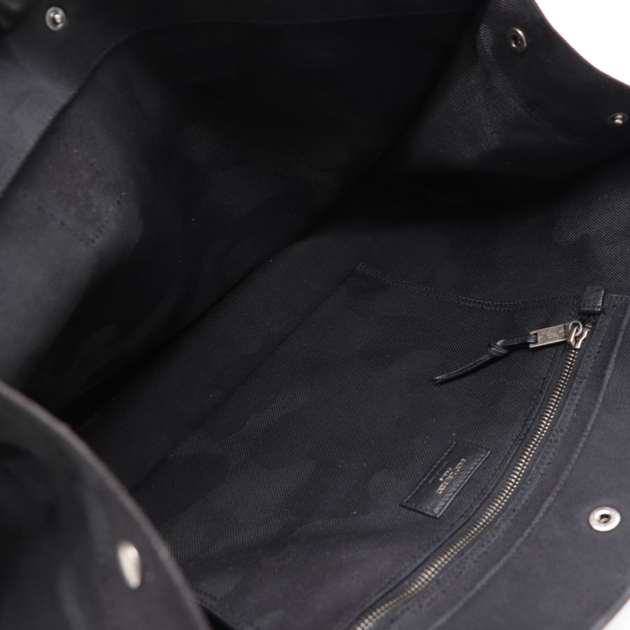 YSL  黑色帆布 迷彩 拼皮 手提包 購物包 托特包【Saint Laurent 聖羅蘭】-9