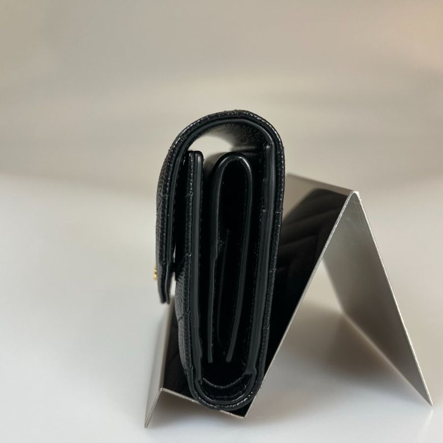 YSL 692061 黑魚子醬三折短夾(零錢層-2