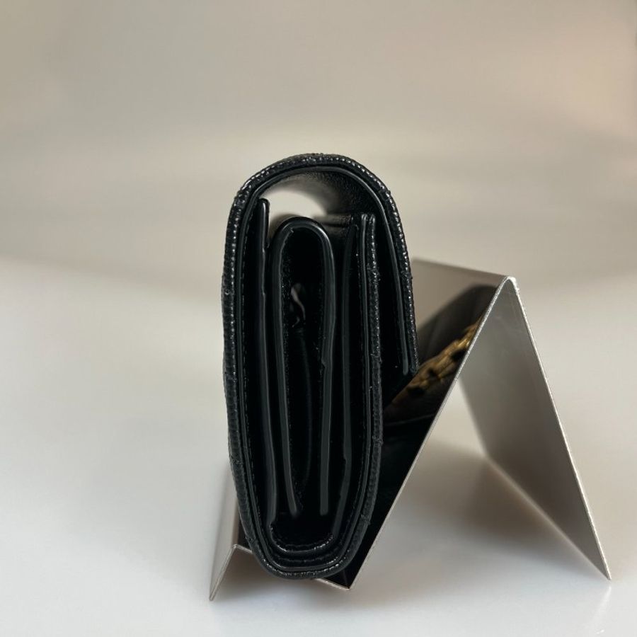 YSL 692061 黑魚子醬三折短夾(零錢層-3