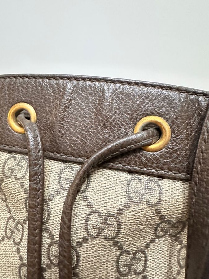 GUCCI 古馳經典OphidiaGG印花帆布迷你水桶包-12