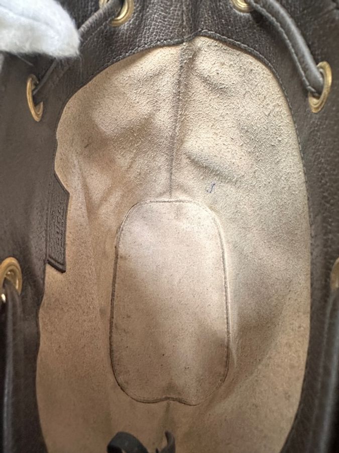 GUCCI 古馳經典OphidiaGG印花帆布迷你水桶包-13