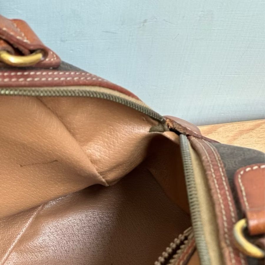 【現貨秒出】 Vintage Celine Triomphe 凱旋門深色老花復古保齡球包 / 手提包｜義大利製-8