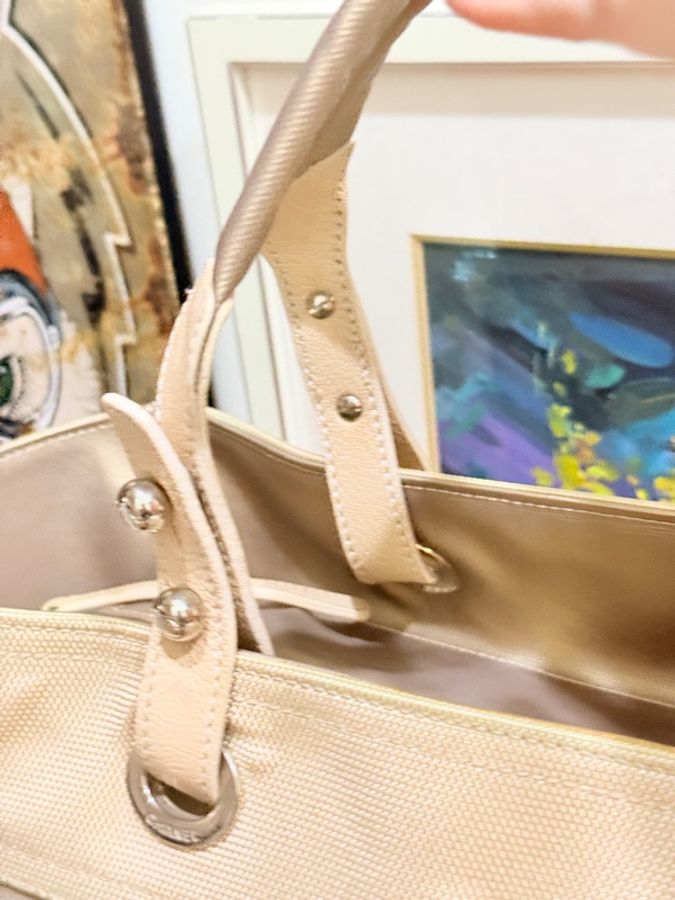 CHANEL 香奈兒 肩背 手提 兩用托特包 很美很美的香檳金🥂媽媽包 日用包 輕旅行-35