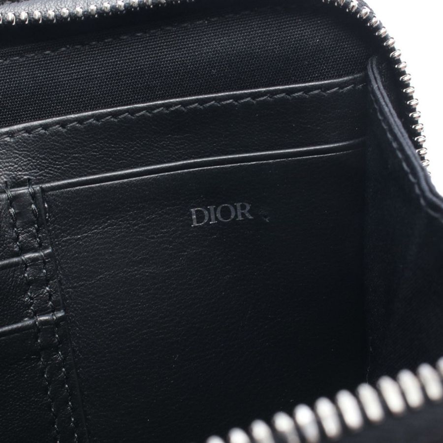 Dior CD 鑽石斜背包 PVC塗層帆布皮革 黑色 二手 男士-4