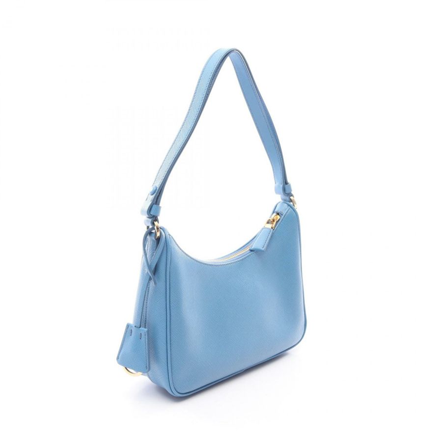 PRADA 2005 復刻版迷你單肩包 1N204W Saffiano 皮革 藍色 二手 女士-1