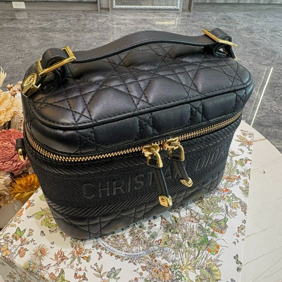 *SHIHNA名牌精品*Dior Travel Vanity 金釦手挽肩背兩用袋-2