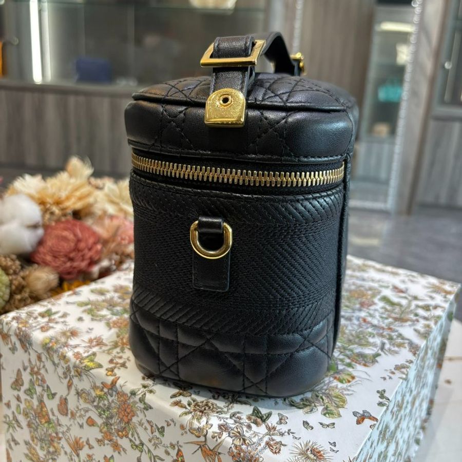 *SHIHNA名牌精品*Dior Travel Vanity 金釦手挽肩背兩用袋-5