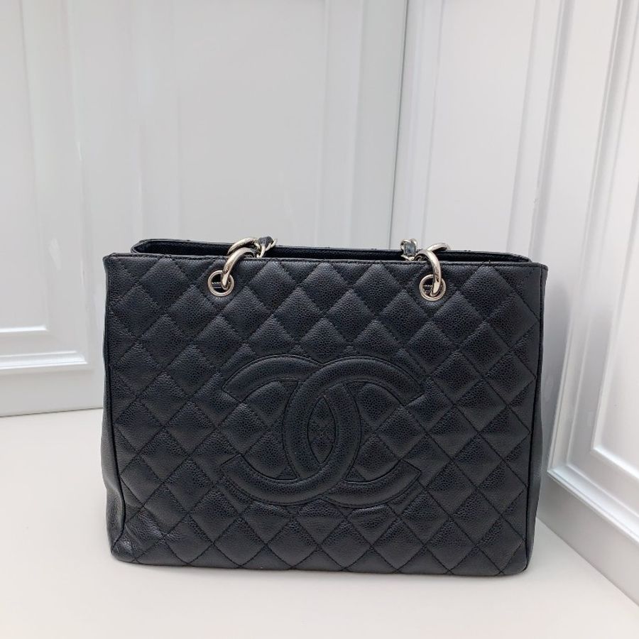 CHANEL 黑銀GST托特包-0