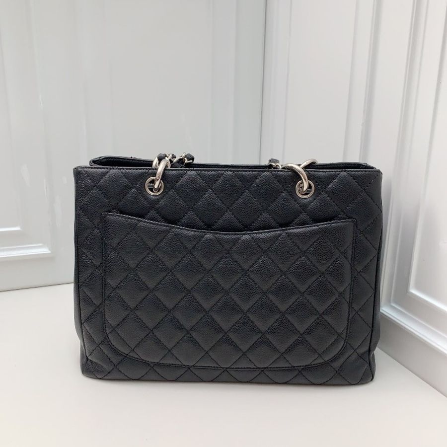 CHANEL 黑銀GST托特包-1