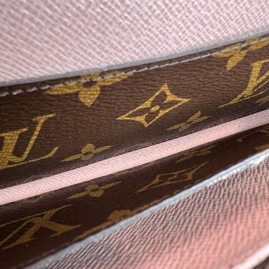 LV M61289/晶片款 老花EMILIE信封長夾 粉豆豆-7