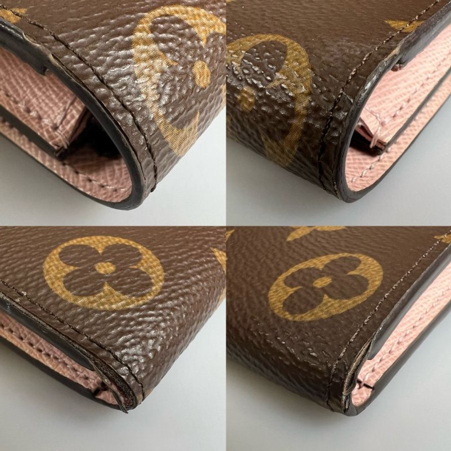 LV M61289/晶片款 老花EMILIE信封長夾 粉豆豆-12