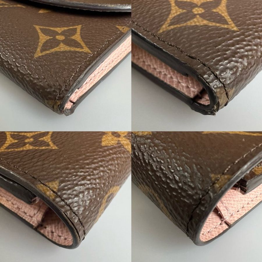 LV M61289/晶片款 老花EMILIE信封長夾 粉豆豆-13