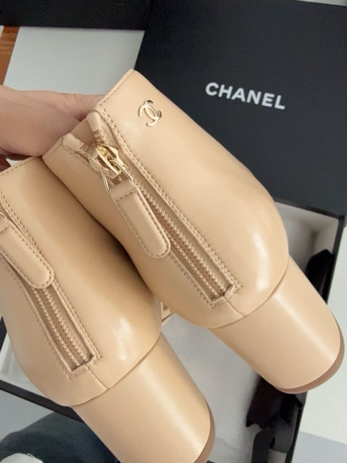 【全新品】香奈兒員購chanel米色奶茶色珍珠羅馬露趾涼鞋 36.5碼-5