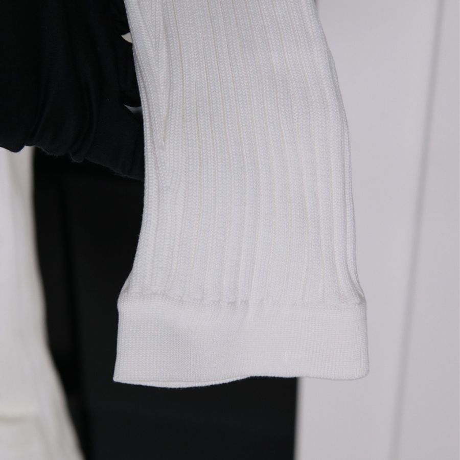 Chanel 07年白色针织白银扣四口袋开衫外套-13