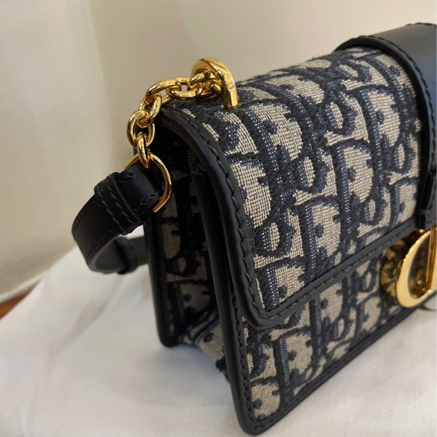 DIOR 藍提花蒙田MINI斜背包橫式-2