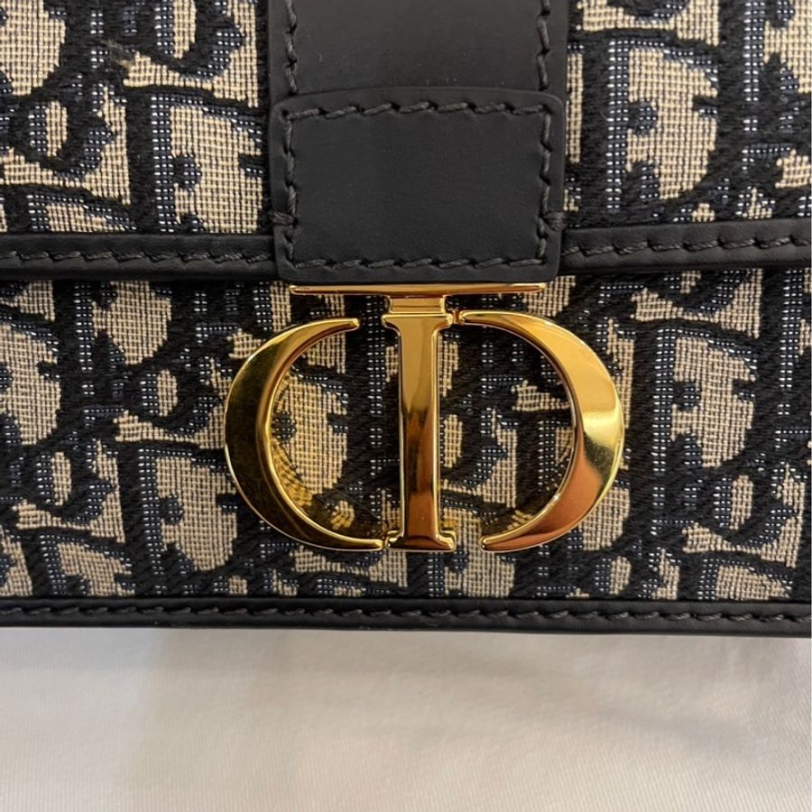 DIOR 藍提花蒙田MINI斜背包橫式-5