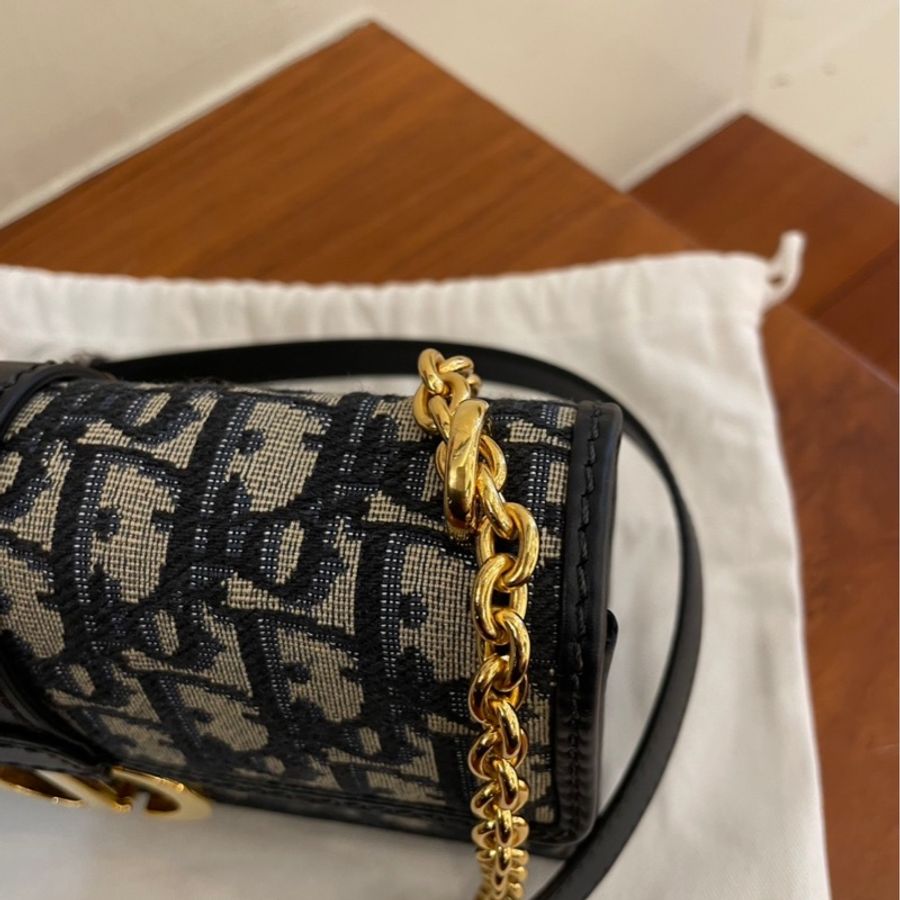 DIOR 藍提花蒙田MINI斜背包橫式-19